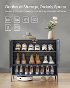 VASAGLE 4-Tier Shoe Cabinet, Farmhouse Freestanding Storage Organizer - Image 4