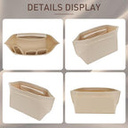 Doxo Purse Organizer Insert for Longchamp Le Pliage Tote, Large Bag Organizer with YKK Zipper Pocket & Cup Holder, Handbag Shaper for Women, Fits Original/Green/Energy L Tote, Beige-WL - Image 7