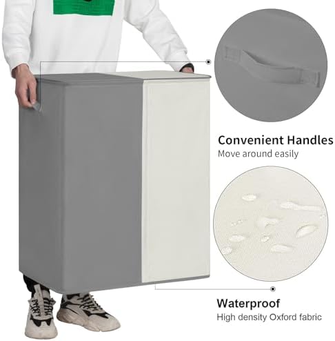 WOWLIVE Double Laundry Hamper with Lid, 154L Large Laundry Basket Organizer - Image 6