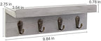 HRONRAD Rustic Key Holder for Wall, Farmhouse Wall Shelf with 4 Hooks, Wall Mounted Key Racks, Wooden Mail Organizer with Hooks for Entryway (Grey) - Image 6