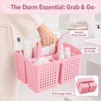 Portable Shower Caddy Basket with 3 Compartments and Handle, Caddy Pink - Image 5