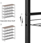 HOOBRO Shoe Rack, 5 Tier Shoe Organizer for Front Door Entrance, Shoe Shelf with Adjustable Tilt Angle, Holds 16-20 Pairs, for Entryway, Garage, Closet, Rustic Brown and Black BF08XJ01 - Image 4