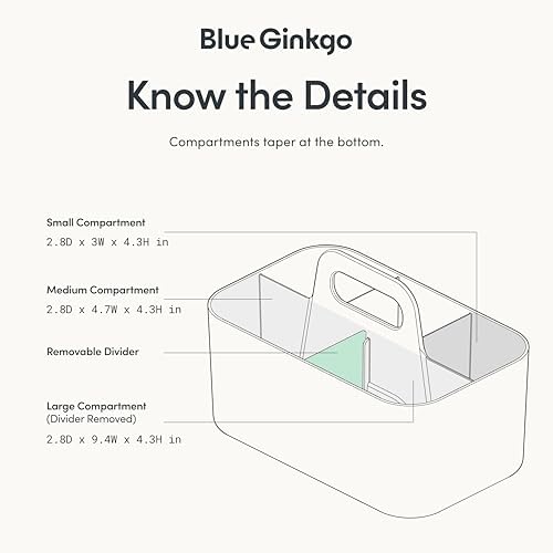 BLUE GINKGO Stackable Organizer Caddy, Rectangle, Blue, Made in Korea - Image 4