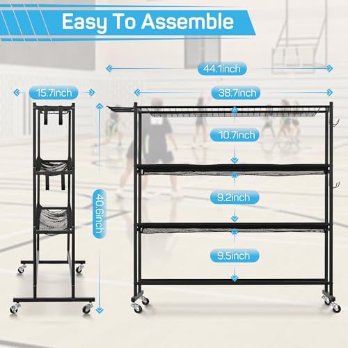 Mythinglogic 4-Tier Ball Storage Rack and Sports Equipment Organizer - Image 5