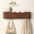 Wall Mounted Coat Rack with Shelf, Wooden Entryway Organizer with Hidden Metal Hooks for Hanging Coats Bags Keys, Modern Floating Shelf for Hallway Bathroom by VERASCOT