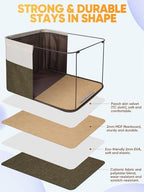 BALEINE 2 Pack Fabric Closet Storage Bins for Shelves, Linen Closet Organizers and Storage, Decorative Baskets for Organizing, Shelf, Clothes, Home, Office (Brown, 12"x8"x8") - Image 3