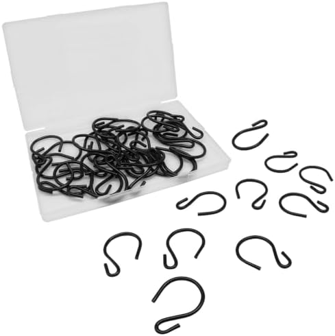 S Hooks 56mm, Black Metal Heavy Duty Hangers, 30 Packs - Image 2