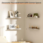 upsimples Floating Shelves for Wall Decor Storage Rustic White,6Pcs 15.7'' - Image 2