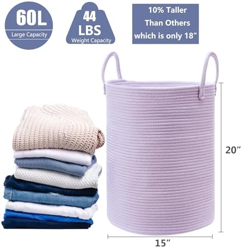 60L Large Purple Hamper Laundry Basket for Nursery Kids Girls - Image 2
