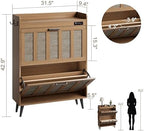 ChooChoo Shoe Storage Cabinet with 2 Flip Drawers and Deodorizer - Image 3