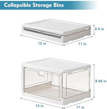 Kmiectse Clear Storage Bins with Lids 3 Pack 【Stackable & Sturdy】 - Image 2