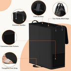 136L 2 Section Laundry Hamper with Lid, Laundry Basket, Black - Image 3
