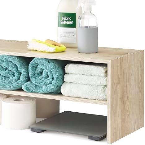 Whitmor Wood Stackable 2-Shelf Shoe Rack, White Oak, 24 inches，2 Pack - Image 7