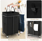40 Gal Large Laundry Hamper with Lid, Rolling Laundry Basket with Wheels - Image 6
