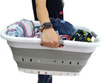 SAMMART Pack of 2 Collapsible Plastic Laundry Basket & Clothes Hamper, Comfort Non-Slip Handle, Foldable Storage Organizer with Space Saving Design, Portable Pop Up Container for Indoor and Outdoor - Image 5