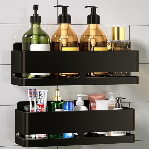 Shower Caddy,2-Pack Shower Shelf,no Drill Shower Organizer(Black) by Unknown