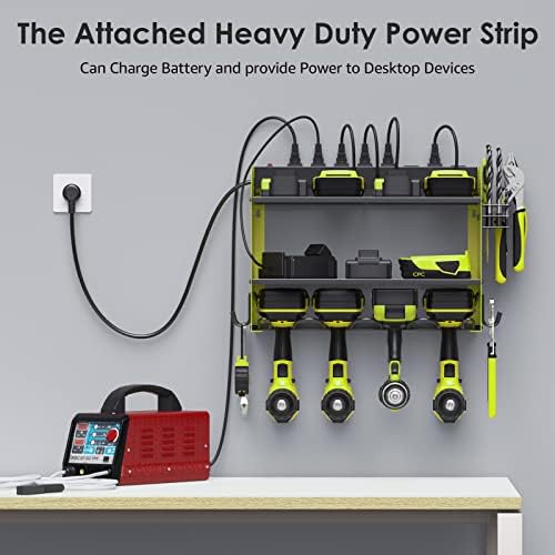 CCCEI Wall Mount Modular Tool Charging Organizer, Green, 2 Pack, 3 Tier. - Image 3