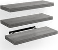 Amada 15.7" Floating Shelves for Wall Decor & Storage, Set of 3, Gray by AMADAHOMEFURNISHING