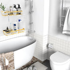 Moforoco Shower Caddy Shelf Organizer Rack, Self Adhesive Black Bathroom Shelves Basket, Home Farmhouse Wall Inside Organization and Storage Decor Rv Accessories, First Camper Apartment Essentials - Image 4