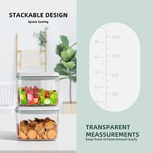 12 Pcs Pop Airtight Food Storage Containers with Lids for Kitchen Pantry Organization Stackable Cereal Snacks Flour Sugar Coffee Spaghetti (1.2, 2.0, 2.7, 3.3qt)*3 - Image 3