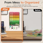 2Pack 8-Tier Wall File Organizer with Hook, Hanging File Organizer Black - Image 5