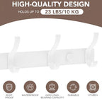 Wall Mount Coat Rack 2 Pack, White Coat Hooks Hanger with 5 Double Hooks - Image 3
