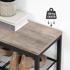 HOOBRO Shoe Bench, 3-Tier Shoe Rack, Industrial Shoe Organizer Storage Bench, 19.7 inches Entry Bench with Mesh Shelves, for Entryway, Living Room, Hallway, Easy Assembly, Greige BG50HX01 - Image 5