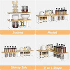 NEX Bamboo Cabinet Organizer Shelf, Kitchen Counter Shelves Set of 2 - Image 6