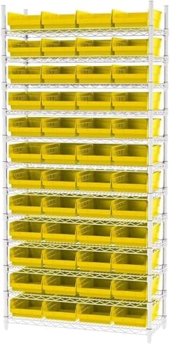 Akro-Mils 30150 Heavy Duty Plastic Shelf Bins, 12"x 8"x 4", Yellow, 12-Pack - Image 6