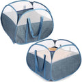 2 Pack Collapsible Laundry Baskets, 90L Large Foldable Laundry Basket, Pop Up Hampers for Laundry, Dirty Clothes Laundry Hamper for Bedroom, Bathroom, Dorm, Laundry Room, Travel or Camping Blue by Bemkoo
