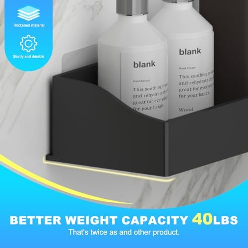 Acrylic Shower Organizer 3 Pack, Acrylic Adhesive Shelves Wall Mounted Bathroom Shower Caddy, No Drilling Required, Suitable for Shower and Kitchen Storage - Image 6