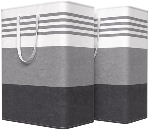 WOWBOX 2 Pack Laundry Baskets, Collapsible Dirty Clothes Laundry Hampers by WOWBOX