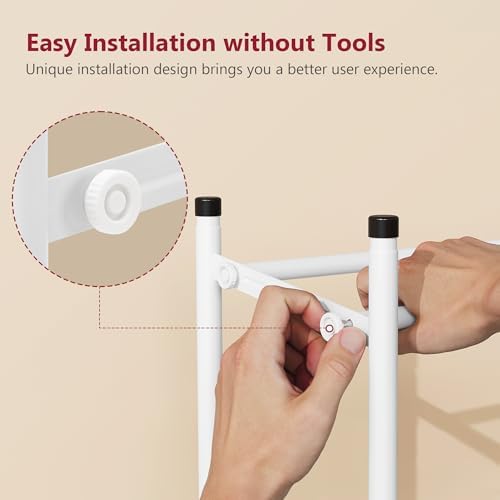Tajsoon Expandable Shoe Rack for Closet 1 Tier, 28“-41“Stackable, White - Image 4