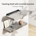 Amada 15.7" Floating Shelves for Wall Decor & Storage, Set of 3, Gray - Image 4