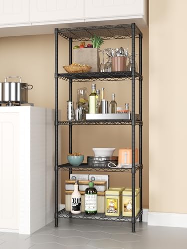 SINGAYE 5 Metal Shelves Wire Shelving Storage Shelf Adjustable Unit Pantry - Image 2