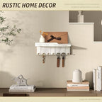 Rebee Vision Key Holder Wall Mount with 7 Hooks for Room Decor, Whitewash - Image 3