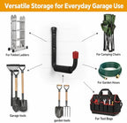 6 Pack Garage Hooks Heavy Duty, Utility Steel Hooks with EVA Foam Padding, 9.48inch Wall Mount J Organizer Hanger for Hanging Bikes Kayak Garden Tool Hose Bike Shelf - Image 6