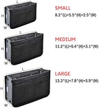 Vercord Purse Organizer Insert for Handbags Bag Organizers Inside Tote Pocketbook Women Nurse Nylon 13 Pockets Black Medium - Image 3