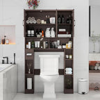 Vabches Over The Toilet Storage Cabinet with 3 Barn Doors.Espresso - Image 4