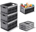 CleverMade Collapsible Storage Bins, 32L 3 Pack, 66 lb Stackable, Stone by CleverMade