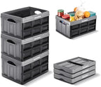 CleverMade Collapsible Storage Bins, 32L 3 Pack, 66 lb Stackable, Stone by CleverMade