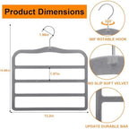 Velvet Pants Hangers Space Saving, 4 Pack Non Slip Closet Organizer | Reinforced Plastic Hangers For Jeans, Leggings And Scarves, Perfect For Apartments, Dorm Rooms, Small Closets And RV Storage - Image 3