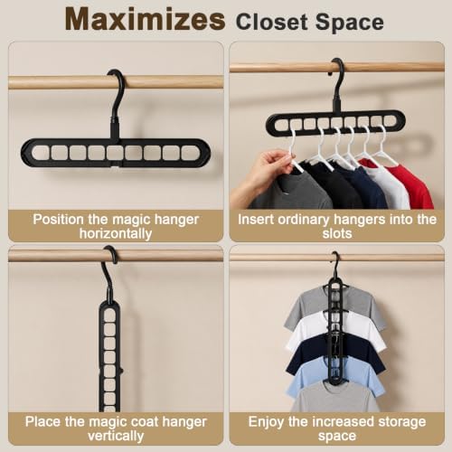 50 Pcs Space Saving Hangers for Clothes,Black - Image 4