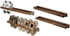 MyGift 30 Inch Rustic Burnt Wood Wall Shoe Rack Set of 4 Holds 12 Pairs by MyGiftHome