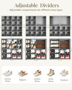 Shoe Organizer for Closet with Wheels - 2 Pack Shoe Storage Box Bin Cubes - Image 3