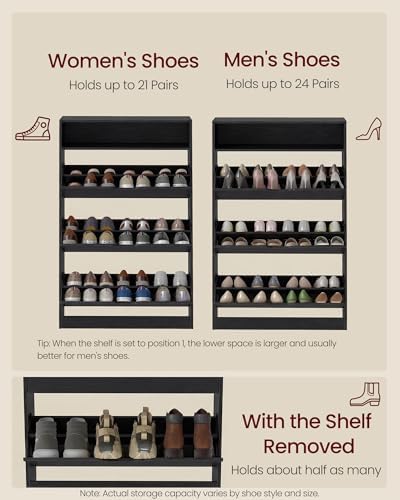 VASAGLE Shoe Cabinet with 3 Flip Drawers, Holds up to 24 Pairs of Shoes - Image 6