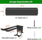 PIYILO 48 in Garage Tool Organizer Wall Mount, Adjustable Tool Storage Rack - Image 6