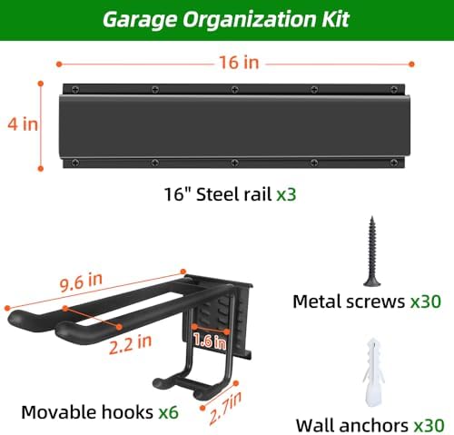 PIYILO 48 in Garage Tool Organizer Wall Mount, Adjustable Tool Storage Rack - Image 6