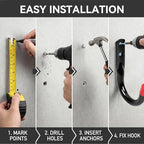 Wall Mount Garage Storage Hooks, Heavy Duty Steel Storage Hook Great for Garden Tools, Hoses, Lawn Mowers (5.5Inch x 4Inch) - Image 7