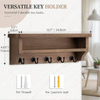 Nekon Key Holder Wall Mount, Wall Organizer Shelf with 5 Key Hooks - Image 5